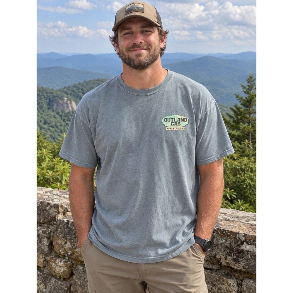 Comfort Colors Outland Gas North Carolina Hiking T-Shirt 2XL Garment Dyed